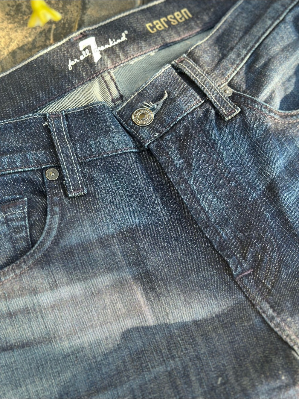7 For All Mankind Carsen Mens Jeans Size 32 33 Length Dark Wash